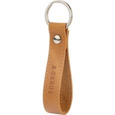 Torro TORRO Nyckelring i äkta läder med 2,5 diameter borstad metall delad ring, SOLBRÄNNA, Keyring, Samtida