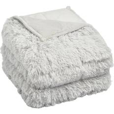 Polyester Weight Blankets Sienna Fluffy Fleece Weight blanket 6kg Pink, Grey (180x125cm)