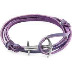 Grape Admiral Anchor and Flat Leather Bracelet