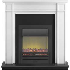 Adam Georgian Fireplace Suite in Pure White with Eclipse Electric Fire in Black, 39 Inch