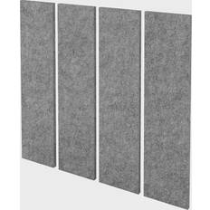 Platten Acoustic wall panel set, wall thickness 25 mm, grey mottled, pack of 4, HxW 1000 x 250 mm