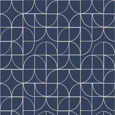 Wallpapers Rasch Symmetry Geometric Shapes Wallpaper Navy Silver 310108