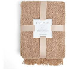 Textiles Highams Luxury Faux Mohair Blankets Brown