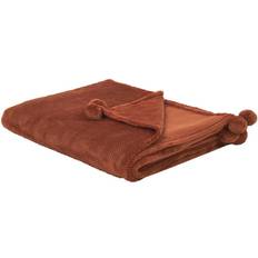 Gold Blankets Beliani Modern Blanket Soft Saitler Blankets Brown, Gold