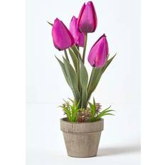 Grey Artificial Plants Homescapes Dark Purple Artificial Tulips Purple Artificial Plant