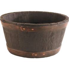 Pots, Plants & Cultivation Sankey Round Oak Barrel Planter 49cm