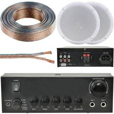 Amplifiers & Receivers 110W Stereo Amplifier System Kit 2x Waterproof Bathroom Kitchen Ceiling Speakers