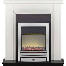 Adam Georgian Fireplace Suite in Pure White with Eclipse Electric Fire in Chrome, 39 Inch
