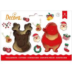 Accessori da forno Decora Udstikkersæt Julemand/Rensdyr Cookie Cutter