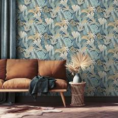 Wallpapers Muriva Eden Wallpaper Collection Khasi Jungle Blue M36901