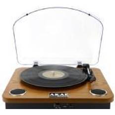 Akai Pladespiller Akai ATT-11BT, Remdriven skivtallrik, Brun, 33,45,78 RPM, Automatiskt stopp, 0,8 W, 420 mm