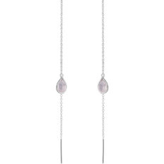 Susanne Friis Bjørner Mini Drop Earrings - Silver/Pink