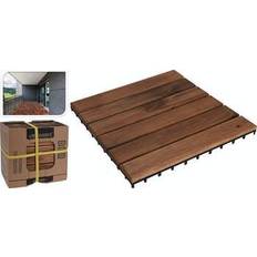 Revêtements de sol Kit de 9 Dalles Acacia 30X30Cm pour Terrasse [E3-75187]