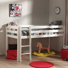 Chambres d'enfant Cuckooland Lit Mezzanine 90x200 cm Pin Massif Clair Pino