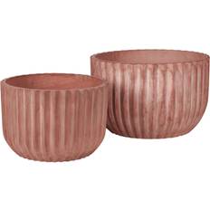 Broste Copenhagen Potten, planten en teelt Broste Copenhagen Fiber Bloempot Terracotta Set van 2 Stuks