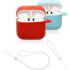 SkyBuds Pro Silikone Covers m. Strop 2 pak Blå & Rød