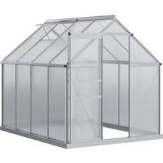 Greenhouses OutSunny Walk-in Greenhouse 8x6ft Aluminum Polycarbonate