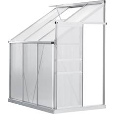 Lean-to Greenhouses OutSunny Walk-in Greenhouse 6x4ft Aluminum Polycarbonate