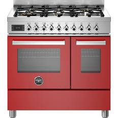 Bertazzoni PRO96L2EROT gaskomfur Rustfrit stål, Rød
