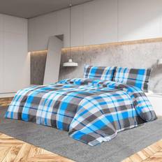 vidaXL Cotton Duvet Cover Blue, Grey (220x200cm)