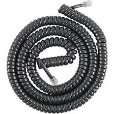 Landline Phones Power Gear Coiled Telephone Cord, 12' Black, 27639