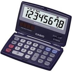 Calculatrices Casio SL-100VER Calculatrice de poche bleu Ecran: 8 solaire, à pile(s) (l x H x P) 91 x 9.4 x 110.5 mm