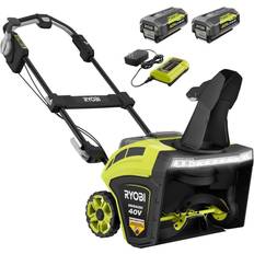 Ryobi Garden Power Tools Ryobi 40V Brushless 21 in. Cordless Electric Snow Blower with (2) 5.0 Ah Batteries and Charger