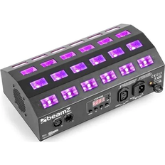 Røgmaskine med led BeamZ UV lys bar, BUV463-PRO med 24 stk. kraftige UV LED DMX Musikstyring UV Str