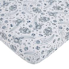 Disney Toy Story Outta This World Blue and White Fitted Crib Sheet