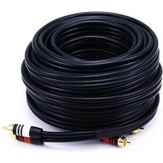 Câbles Monoprice 50ft Premium 2 RCA Plug/2 RCA - Black