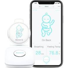 Child Safety Sense-U Baby Breathing Monitor 3: Monitors Infant Breathing Motion, Rollover, Feeling Temperature and Baby Room’s Temperature, Humidity Level with Real-time Alerts from Anywhere, Green