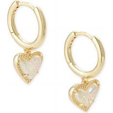 Gold Plated - Women Earrings Kendra Scott Ari Heart Huggie Earrings - Gold/Iridescent Drusy