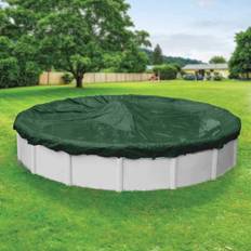 21 ft round pool Pool Mate Heavy-Duty 21 ft. Round Grass Green Winter Cover