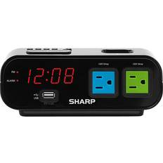 Alarm Clocks Sharp 2X Power Outlets