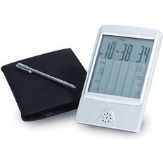 Natico Touch Screen Travel Alarm Clock With Calculator, Matte Silver