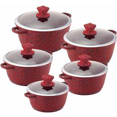 Sq Professional Nessa Granum Jhansi Red Cookware Set with lid 5 Parts