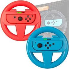 Nintendo switch joycons Orzly steering wheels for nintendo switch joycons and mario kart parties & tournaments twin pack nightrider lights edition (patented design with joycon
