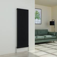 WarmeHaus Designer Black Panel Modern Heating Small Vertical Single 1600x544mm