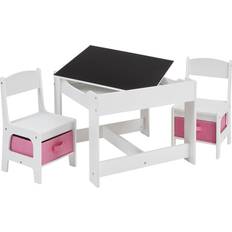 White Furniture Set Kid's Room Liberty House Toys Wooden Table & Chair Set Bins