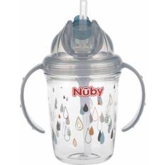 Rood Drinkbekers met tuit Nuby 360 Tritan drinkrietbeker 240 ml in grijs Grijs 125ml-250ml