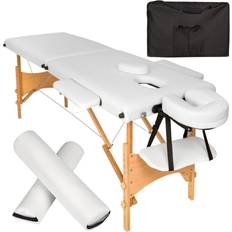 Face massage tectake Massage table Set Freddie Headrest, armrests, face pad & bolster cushions white