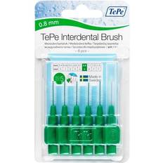 Tepe 0.8mm TePe Green Interdental Brushes 6 Pack