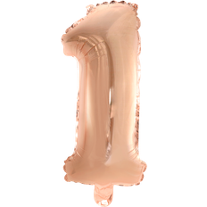 Pink Talballoner Globos Kobber folieballon som tallet 1