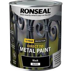 Black Paint Ronseal Direct to Metal Paint Gloss Black 0.75L