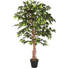 Ficus Tree Artificial Plant with Twisted Real Wood Stem, 4