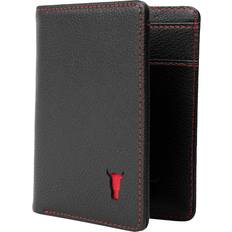 with Red Detail TORRO Leather Bifold Wallet with RFID Protection