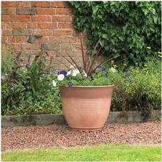 Kingfisher 50 39cm Large Glazed Ceramic Effect Garden Plant Pot Planter