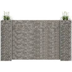 vidaXL Jardinera De Gaviones Forma De H Alambre De Acero 260x40x150 cm