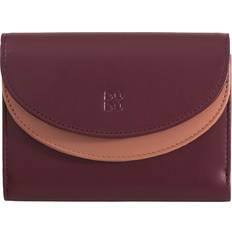 DuDu Medium maroon wallet with double flap, Maroon.