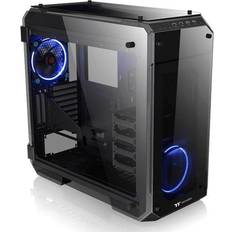 Thermaltake View 71 TG Tempered Glass Vertical GPU Modular SPCC E-ATX Gaming Full Tower Case with 2 Blue LED Ring Fan